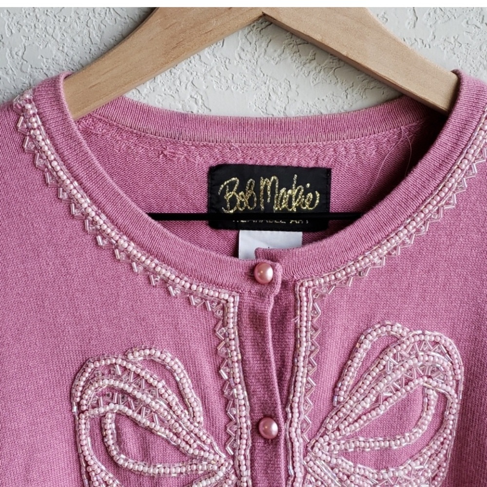 Vintage Bob Mackie Wearable Art Cardigan-L